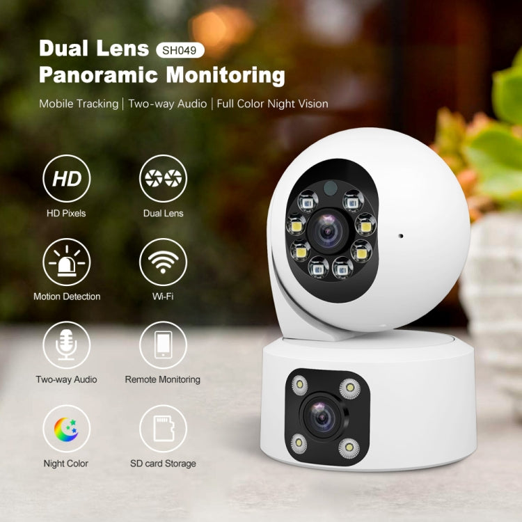 SriHome SH049 2MP + 2MP Humanoid Tracking Smart Night Vision Dual Lens HD IP Camera