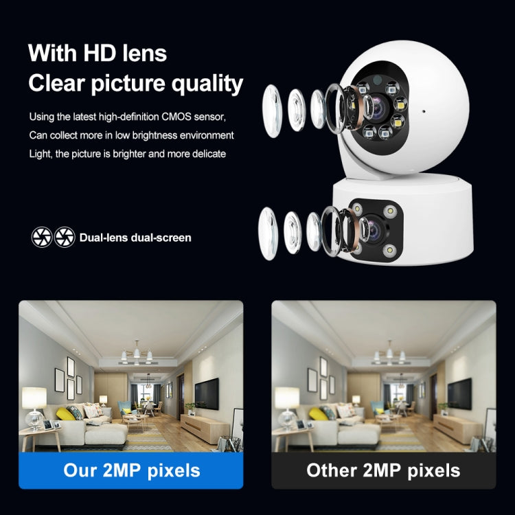 SriHome SH049 2MP + 2MP Humanoid Tracking Smart Night Vision Dual Lens HD IP Camera