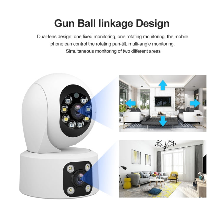 SriHome SH049 2MP + 2MP Humanoid Tracking Smart Night Vision Dual Lens HD IP Camera