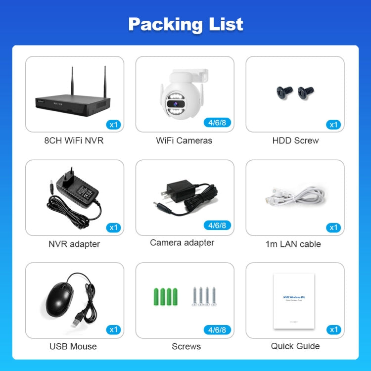 SriHome NVS001E-IPC047 Ultra HD 4 Channel WiFi Network Video Recorder Set