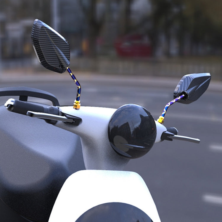 Motorcycle / Electromobile Modified Diamond-shaped Burnt Titanium Plating Rearview Mirror