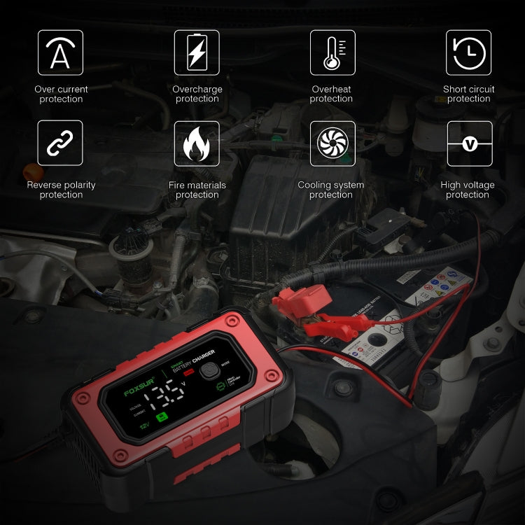 FOXSUR 7A 12V Car / Motorcycle Smart Battery Charger