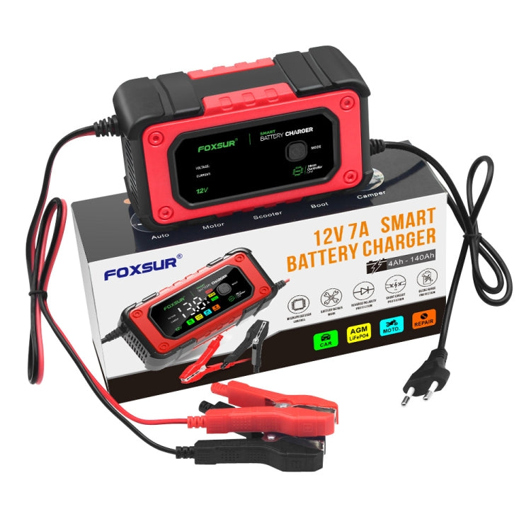 FOXSUR 7A 12V Car / Motorcycle Smart Battery Charger