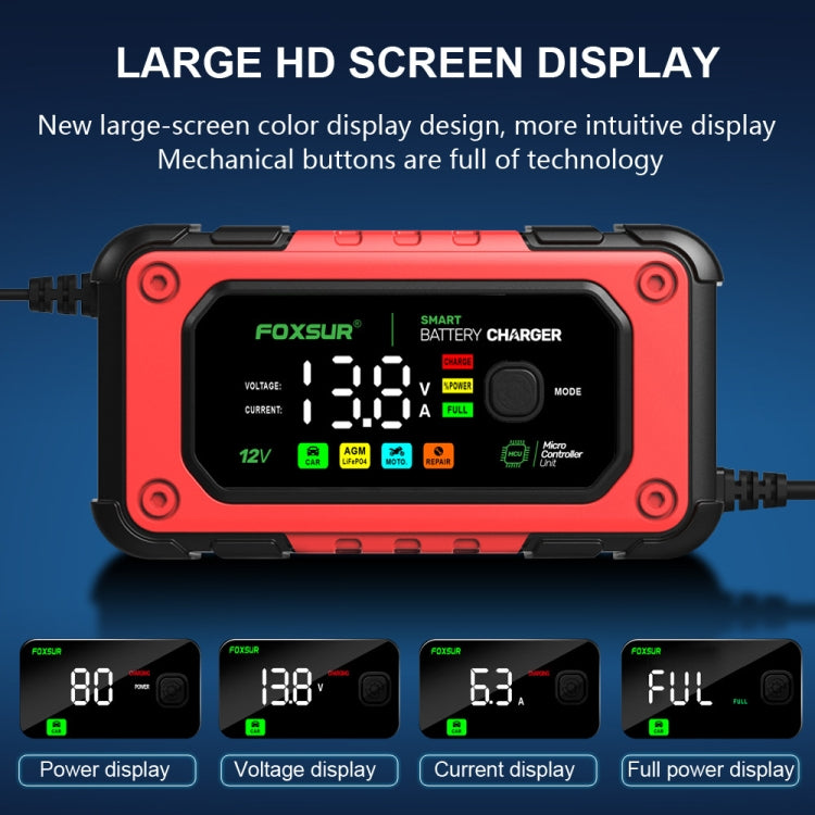 FOXSUR 7A 12V Car / Motorcycle Smart Battery Charger