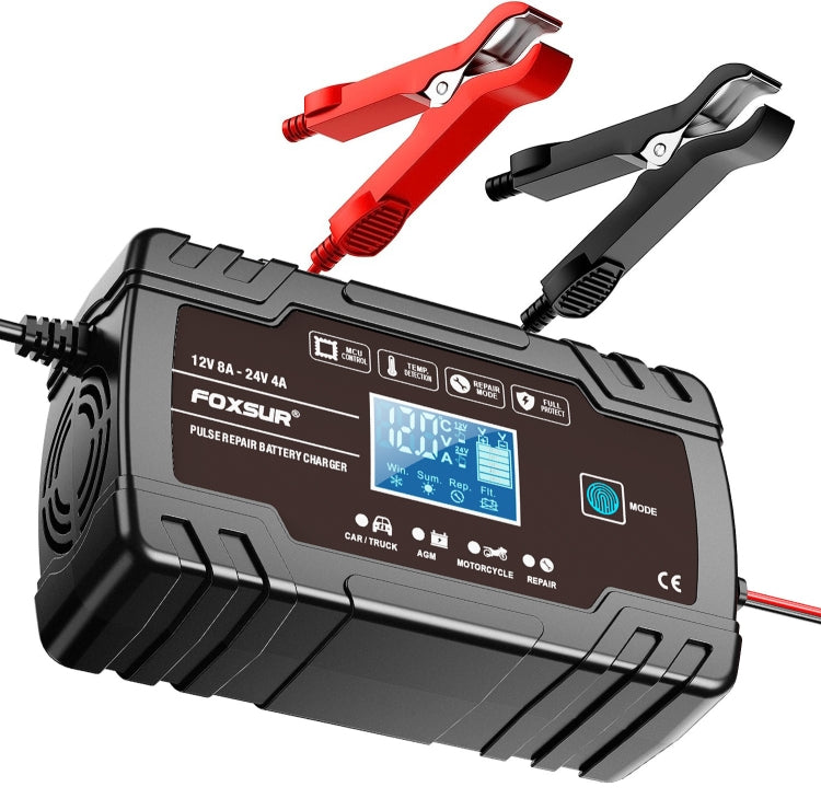 FOXSUR 8A 12V 24V Car / Motorcycle Smart Battery Charger