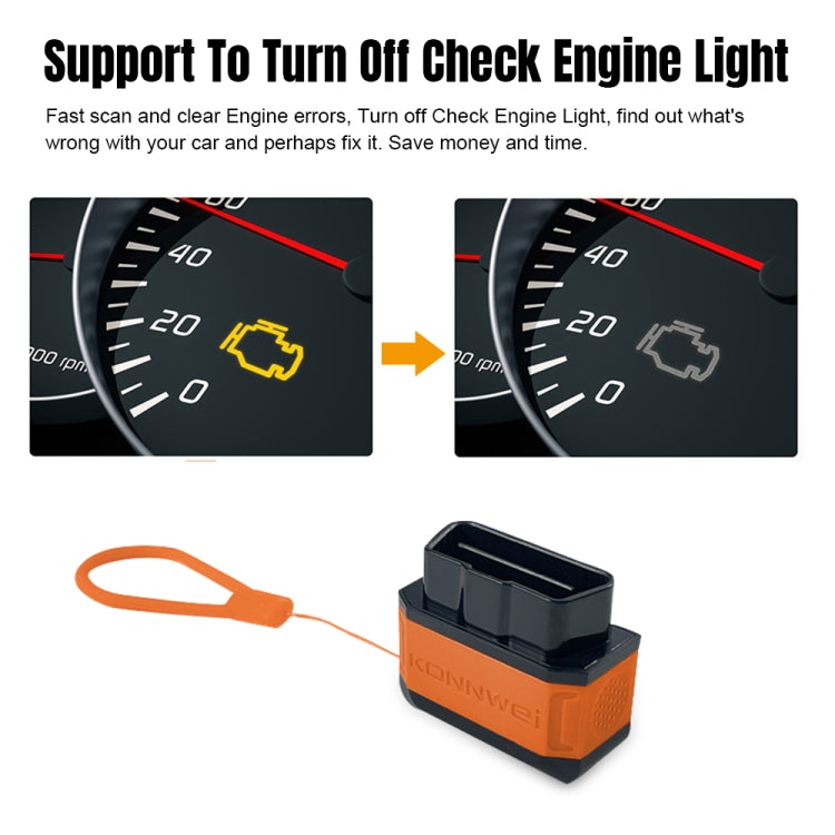 KONNWEI KW906 Bluetooth 5.0 Car OBD2 Scanner Support Android & iOS