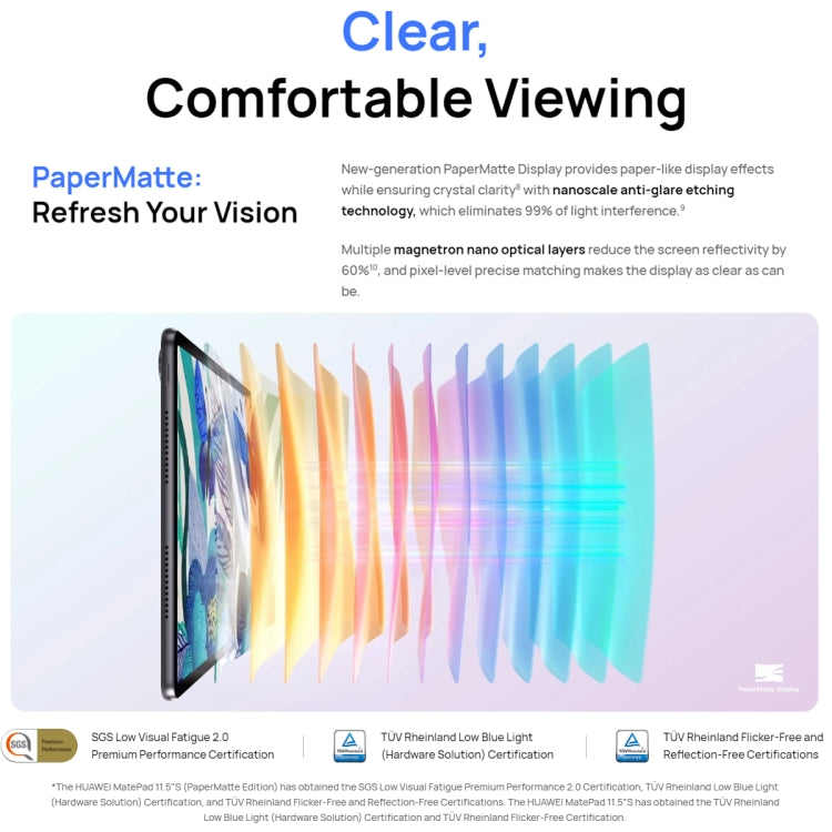 HUAWEI MatePad 11.5S PaperMatte Edition WIFI, HarmonyOS 4.2 Hisilicon Kirin 9000WL, Not Support Google Play