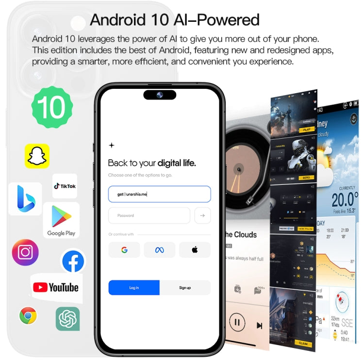 i15 Pro Max / Q5A, 6.5 inch Screen, Face Identification, Android 10 MTK6762 Octa Core, OTG, NFC, Network: 4G, Dual SIM