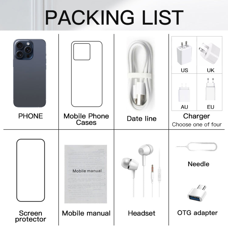 i15 Pro Max / Q5A, 6.5 inch Screen, Face Identification, Android 10 MTK6762 Octa Core, OTG, NFC, Network: 4G, Dual SIM