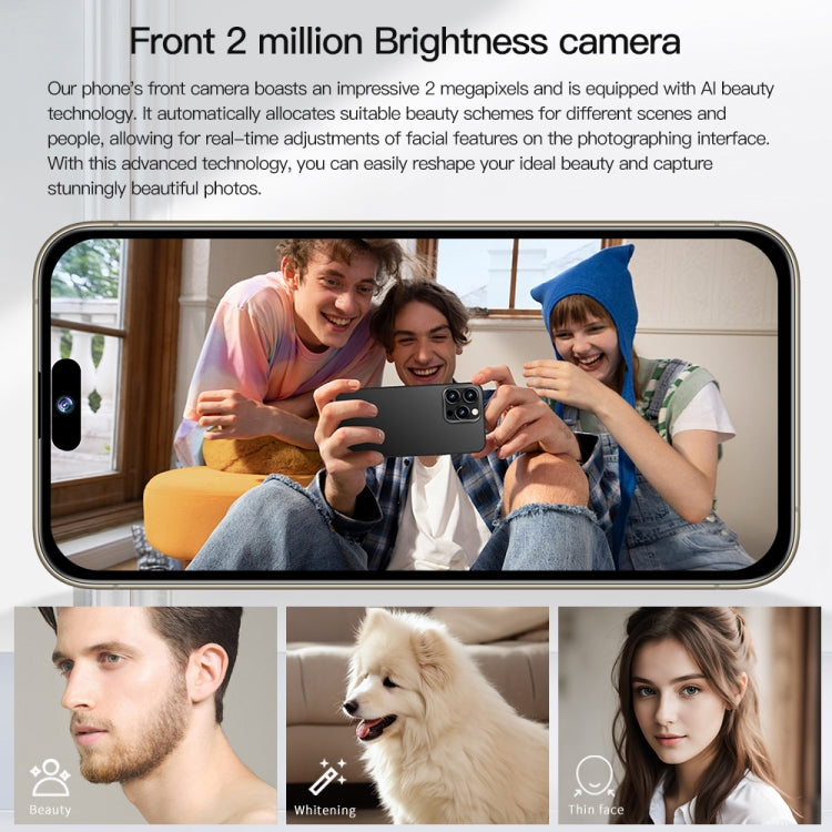 i15 Pro Max / Q5A, 6.5 inch Screen, Face Identification, Android 10 MTK6762 Octa Core, OTG, NFC, Network: 4G, Dual SIM