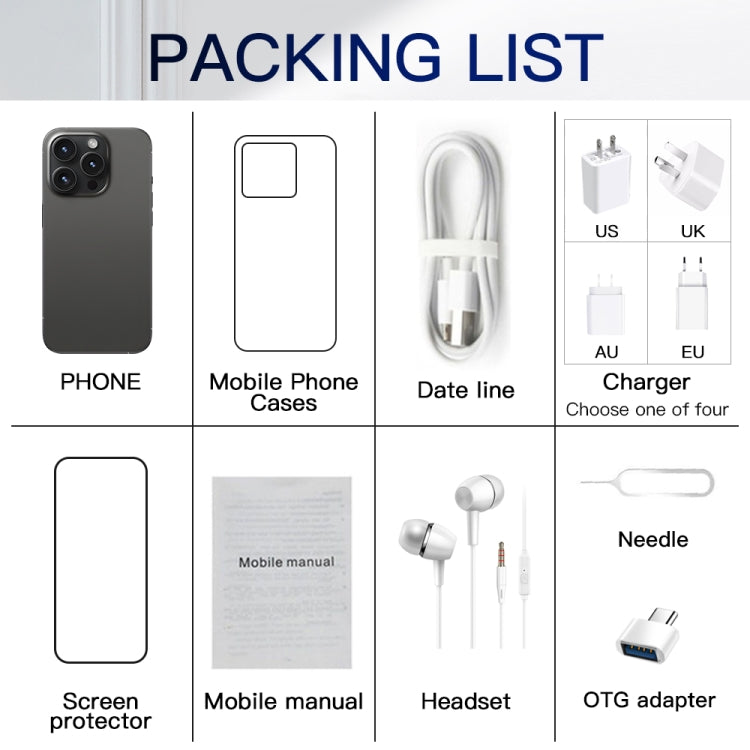 i15 Pro Max / Q5, 6.5 inch Screen, Face Identification, Android 8.1 MTK6580P Quad Core, Network: 3G, Dual SIM