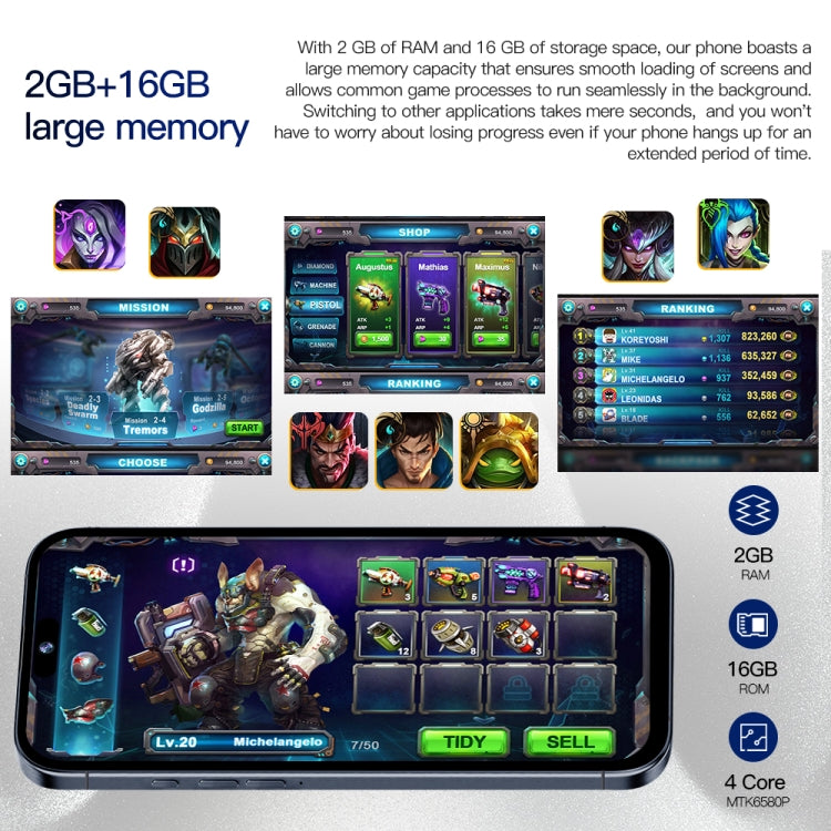 i15 Pro Max / Q5, 6.5 inch Screen, Face Identification, Android 8.1 MTK6580P Quad Core, Network: 3G, Dual SIM