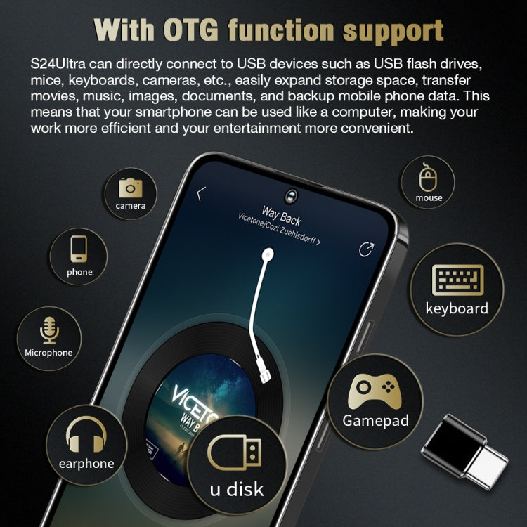 S24 Ultra / C24, 6.8 inch Screen, Android 8.1 7731E Quad Core, Network: 3G, OTG, Dual SIM