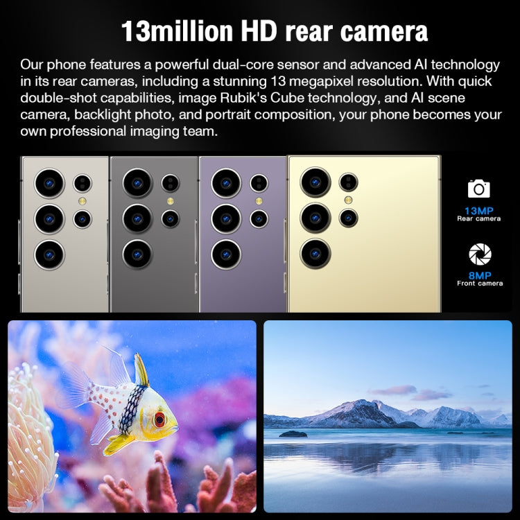 S24 Ultra / L26, 6.75 inch Screen, Face Identification, Android 8.1 MTK6580P Quad Core, Network: 3G, Dual SIM