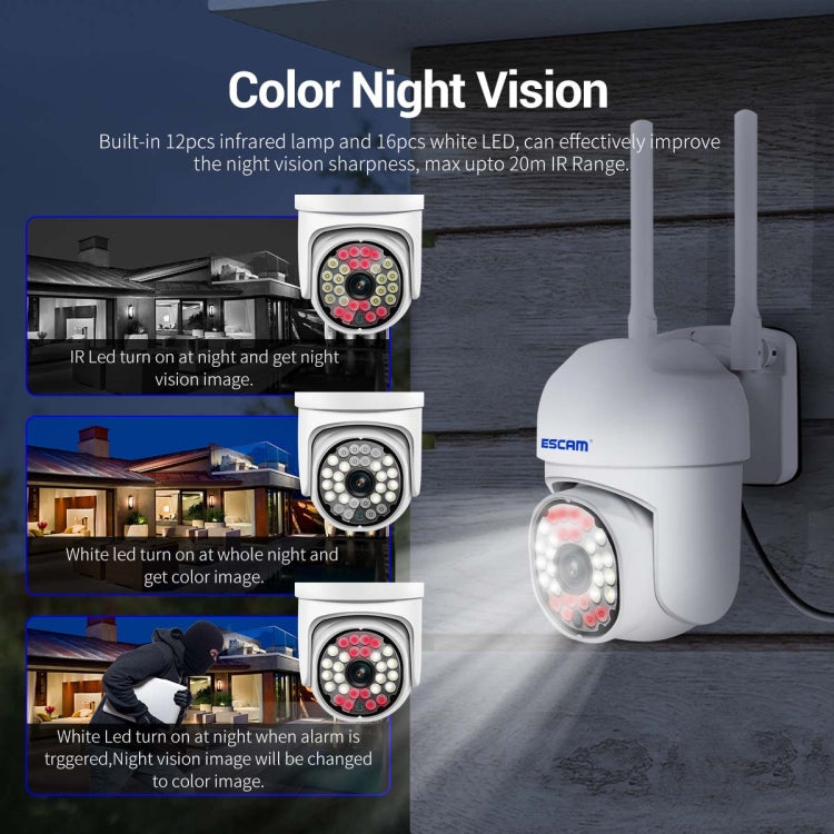 ESCAM PT305 2MP HD Motion Detection WiFi Intelligent Dual-light Source Camera