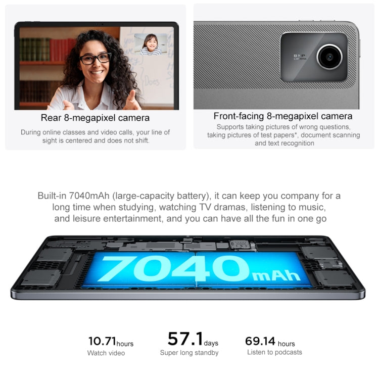 Lenovo Xiaoxin Pad 2024 Paperlike Screen 11 inch WiFi Tablet, Android 13, Qualcomm Snapdragon 685 Octa Core, Support Face Identification