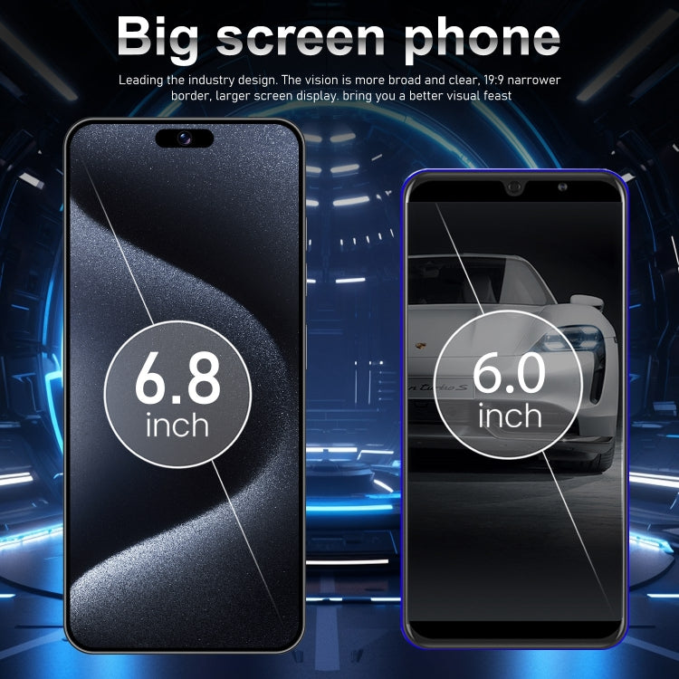 VD1 / i15 Pro Max, 6.8 inch Screen, Face Identification, Android 10.0 MTK6753 Octa Core, Network: 4G, Dual SIM