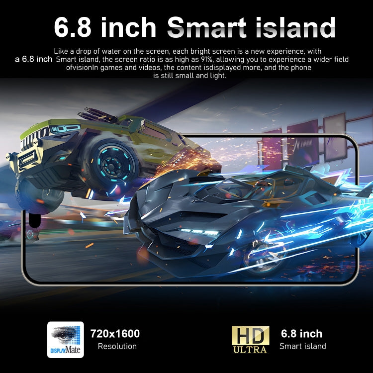 VD1 / i15 Pro Max, 6.8 inch Screen, Face Identification, Android 10.0 MTK6753 Octa Core, Network: 4G, Dual SIM