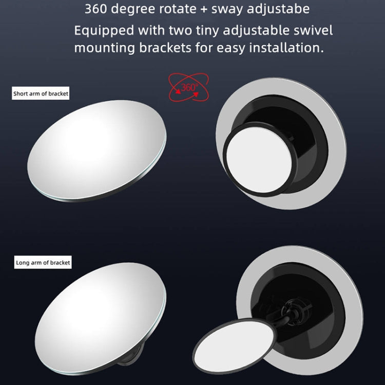 3R 3R-050 Car Rear View Mirror Auxiliary Mirror Car Adjustable Round Blind Spot Mirror