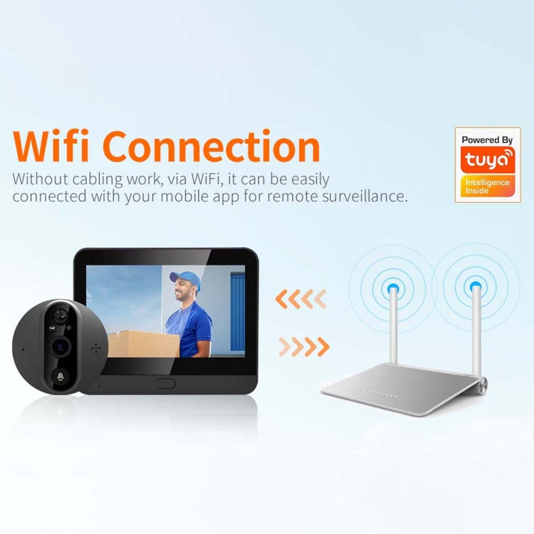 ESCAM C89 1080P 4.3 inch Smart Digital Door Viewer, Support Wide Angle PIR & Night Vision Photo