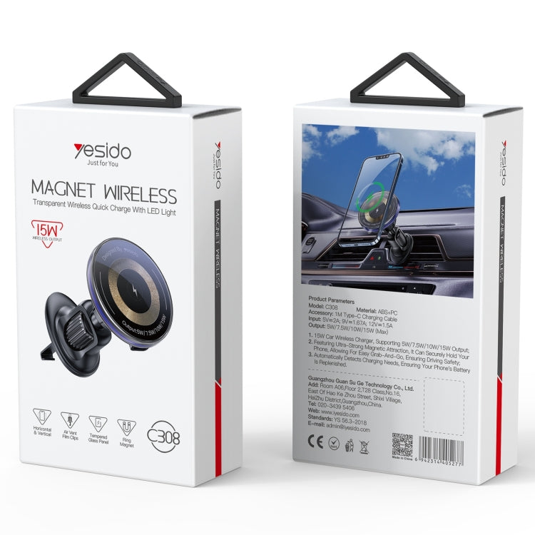 Yesido C308 15W Air Outlet Car MagSafe Magnetic Wireless Charging Holder