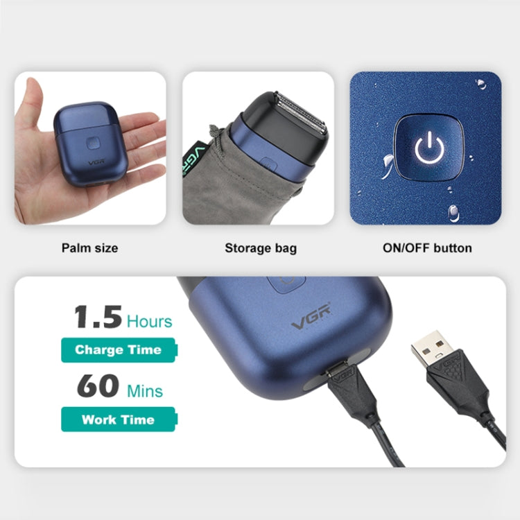 VGR V-340 5W USB Mini Portable Reciprocating Electric Shaver