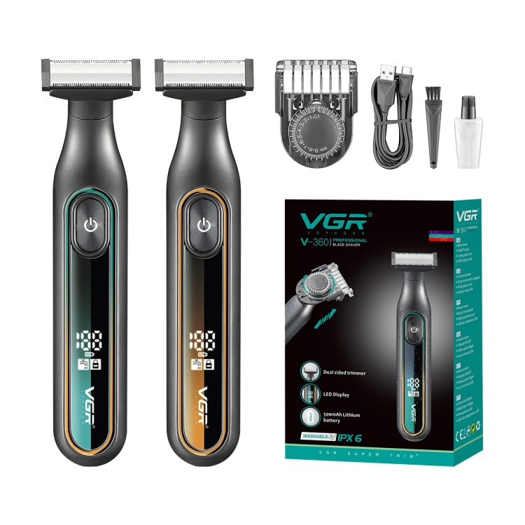 VGR V-360 5W USB Digital Display Electric T-shaped Shaver
