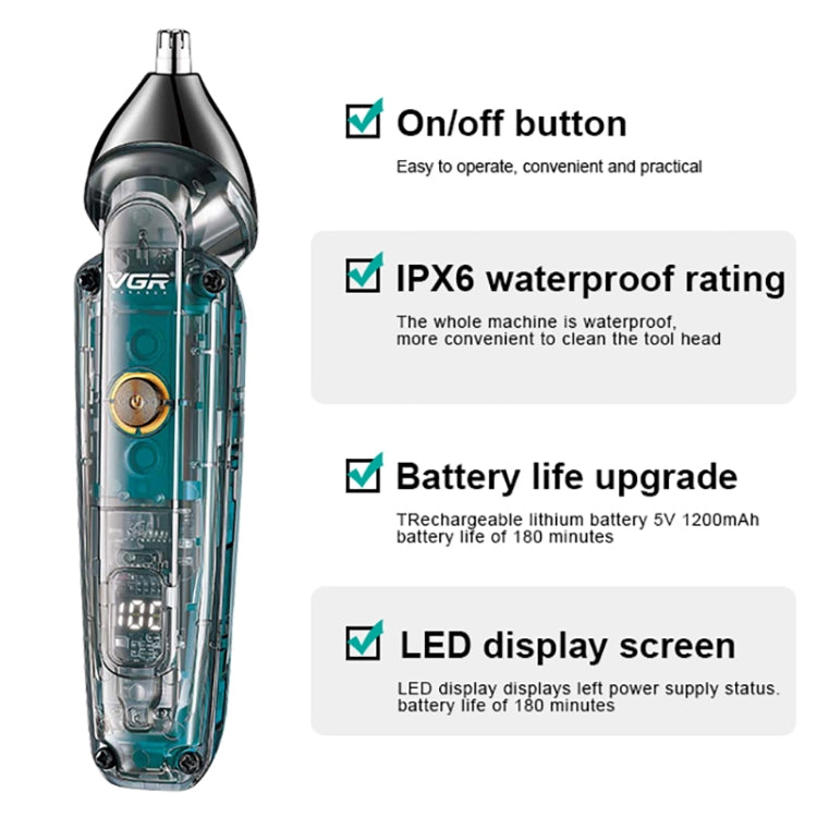 VGR V-949 5W USB LED Digital Display Multifunctional Hair Clipper