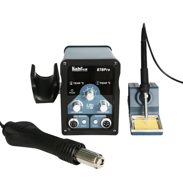 Kaisi 878Pro 2 in 1 Smart Sleep Lead-free Digital Display Hot Air Gun Soldering Iron Station