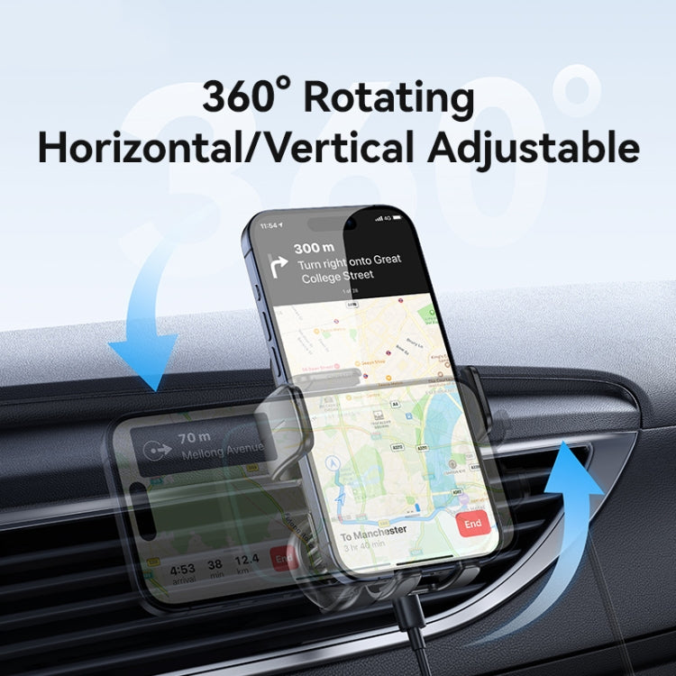 USAMS CD230 15W Accurate Aligment Wireless Charging Car Phone Holder with Suction Cup