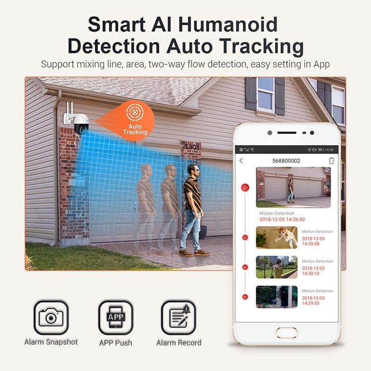 ESCAM QF518 5MP Smart WiFi IP Camera, Support AI Humanoid Detection / Auto Tracking / Dual Light Night Vision / Cloud Storage / Two Way Audio / TF Card