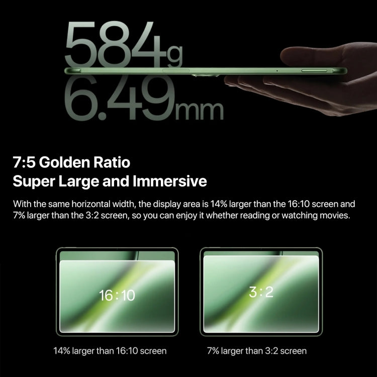 OnePlus Pad Pro 12.1 inch Tablet PC, ColorOS 14.1 Qualcomm Snapdragon 8 Gen3 Octa Core