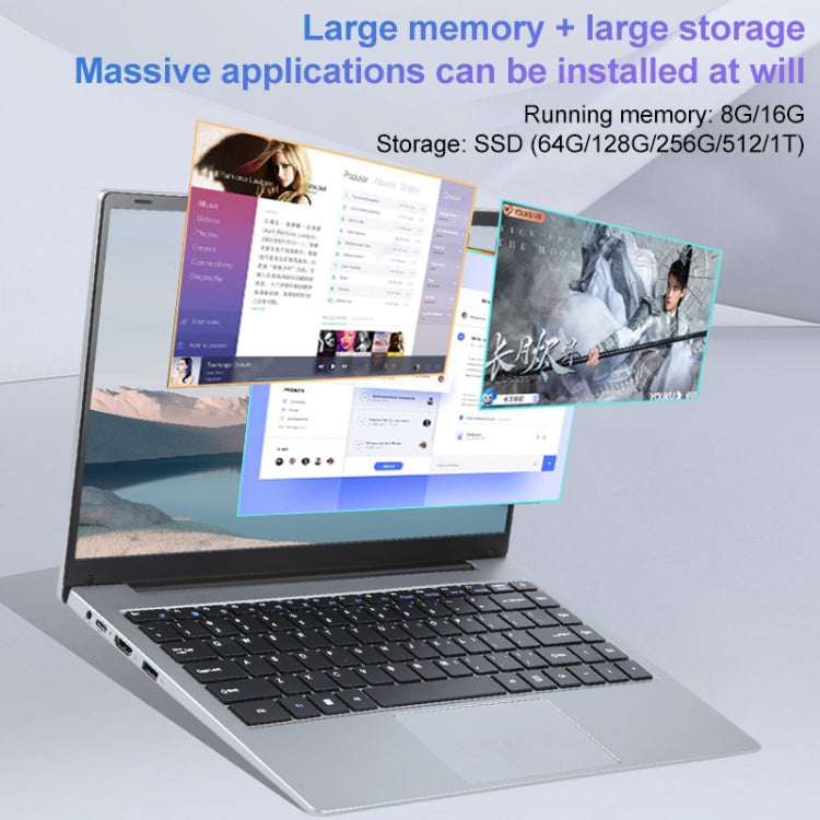 14 inch Windows 11 Laptop, Gen 5th Intel Core i7 CPU, 180 Degree Rotation Axis