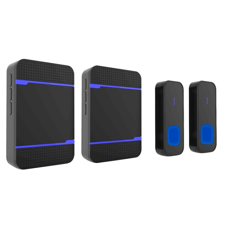 N15K-2T2-B 110dB IP55 Waterproof Wireless Doorbell, Receiver x 2 and Transmitter x 2, US Plug