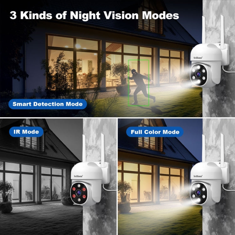 SriHome SH061 2MP AI Humanoid Tracking Infrared Night Vision Camera