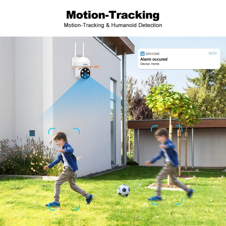 SriHome SH061 2MP AI Humanoid Tracking Infrared Night Vision Camera