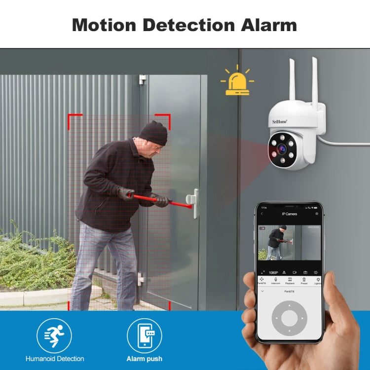 SriHome SH061 2MP AI Humanoid Tracking Infrared Night Vision Camera