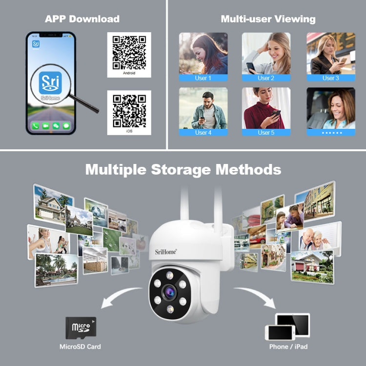 SriHome SH061 2MP AI Humanoid Tracking Infrared Night Vision Camera