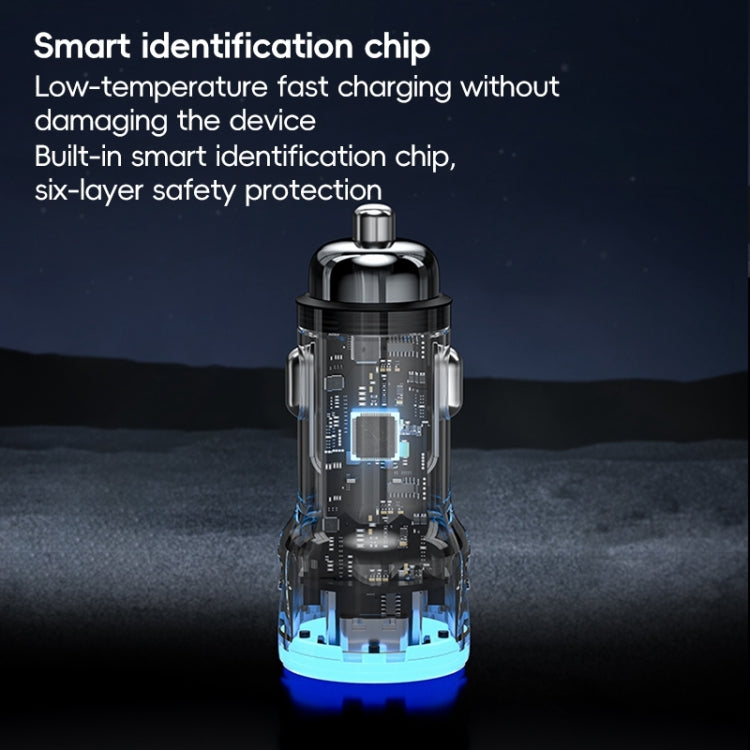 WEKOME WP-C49 Pop Digital Series USB, USB-C / Type-C 63W Fast Car Charger