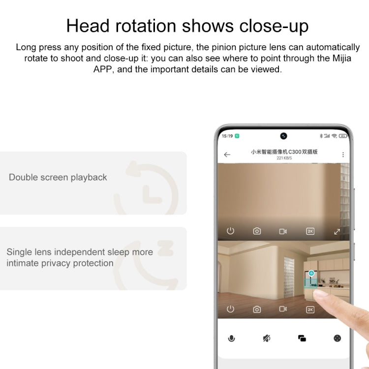 Original Xiaomi Smart Camera C300 Dual Lens Edition 3MP Support AI Detection, US Plug