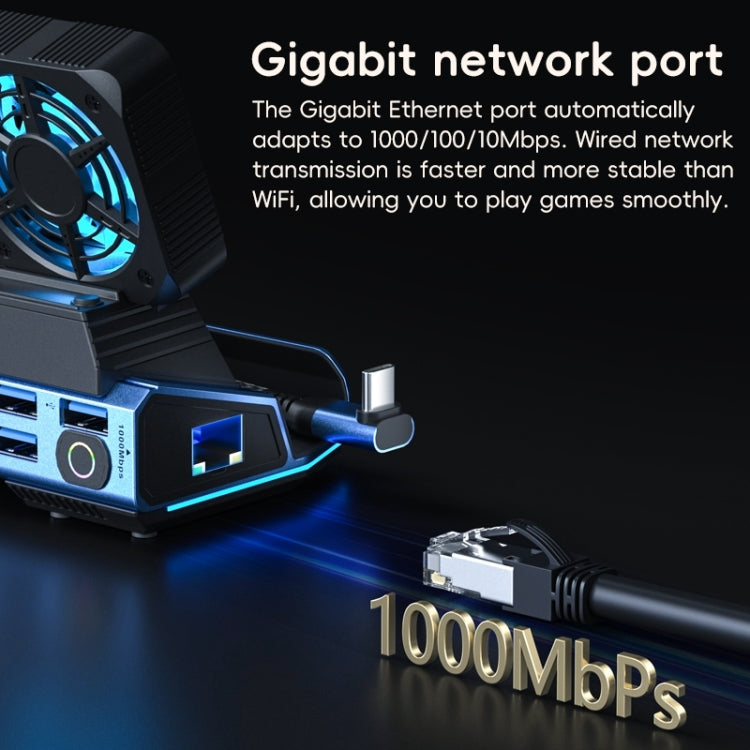 YCE-V279 10 in 1 USB-C Gaming Dock Station Hard Disk Enclosure with Detachable Fan