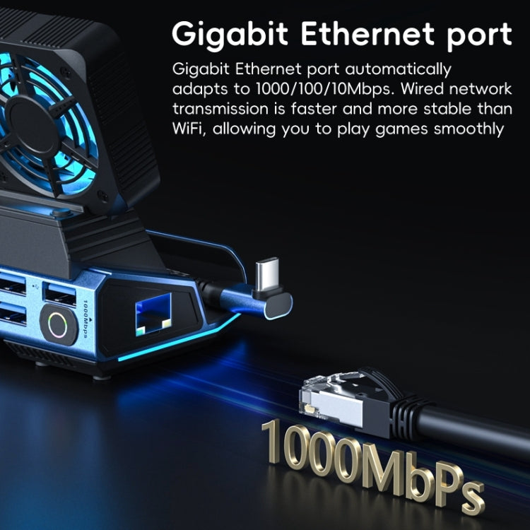 YCE-V279A 9 in 1 USB-C Gaming Dock Station with Detachable Fan