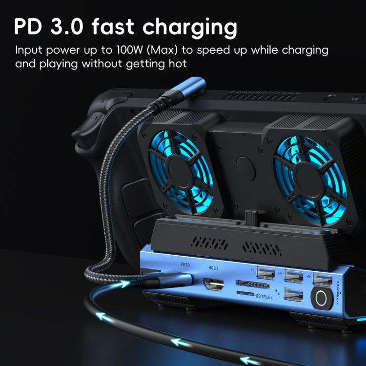 YCE-V279A 9 in 1 USB-C Gaming Dock Station with Detachable Fan