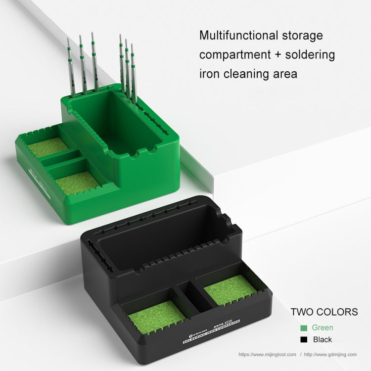 Mijing LT15 2 in 1 Multifunctional Storage Compartment + Soldering Iron Tips Cleaning Area