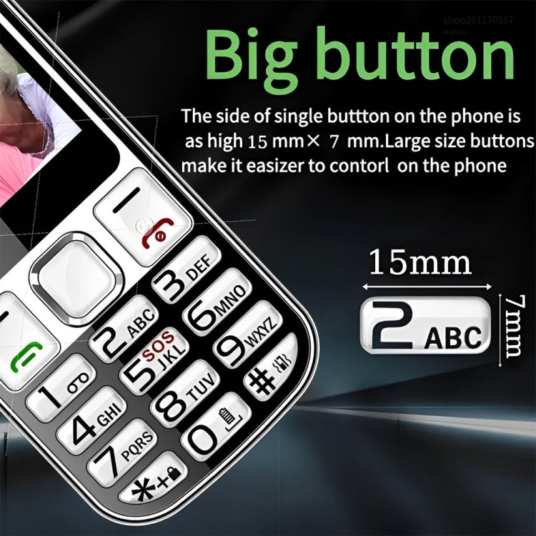 W26 Elder Keypad Phone, 2.2 inch, 6800mAh, 21 Keys, SOS, FM, Dual SIM, GSM