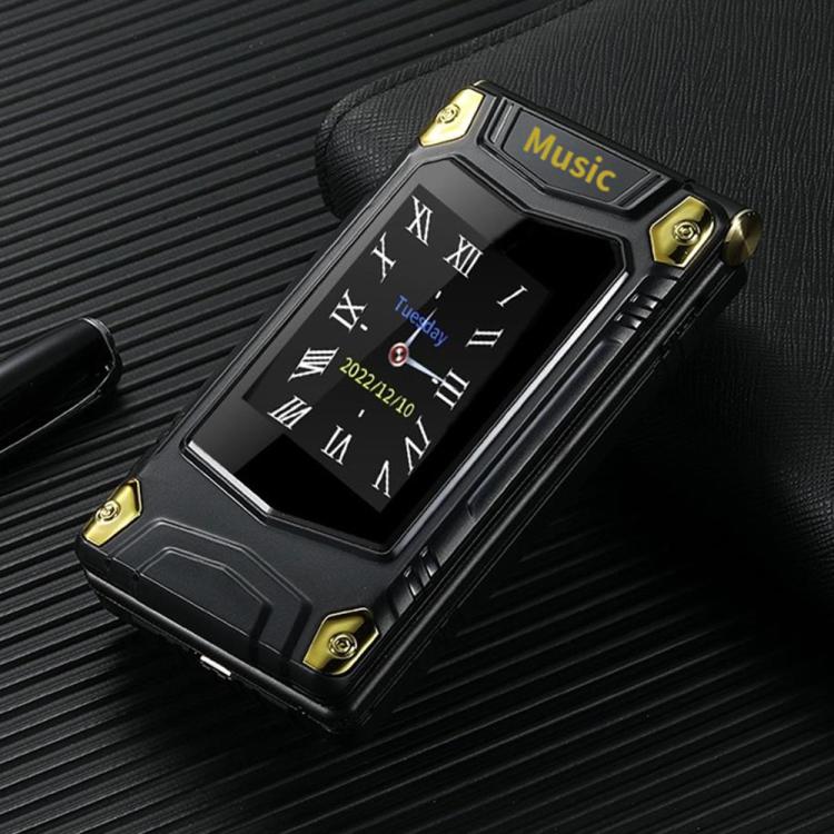 M7+ 4G Dual Screen Flip Elder Rugged Phone, 2.8 inch Inner, 2.4 inch Outer, 6800mAh Battery, 24 Keys, Flashlight, Network: 4G, Dual SIM, SOS