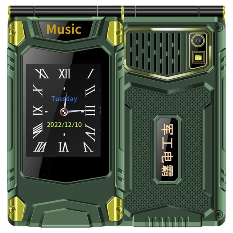 M7+ 4G Dual Screen Flip Elder Rugged Phone, 2.8 inch Inner, 2.4 inch Outer, 6800mAh Battery, 24 Keys, Flashlight, Network: 4G, Dual SIM, SOS