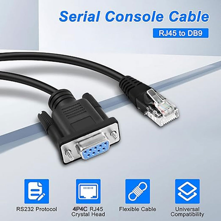 DB9 to RJ9 Adapter Cable 4P4C Telephone Crystal Head RS232 Connection Cable, Length: 1.8m