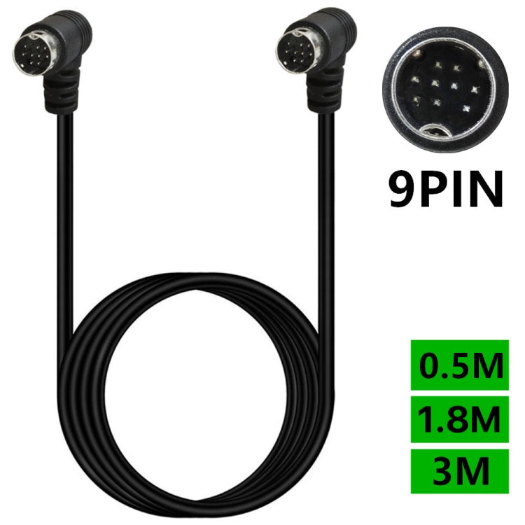 Double Curved mini DIN 9 Pin TV Audio Adapter Cable