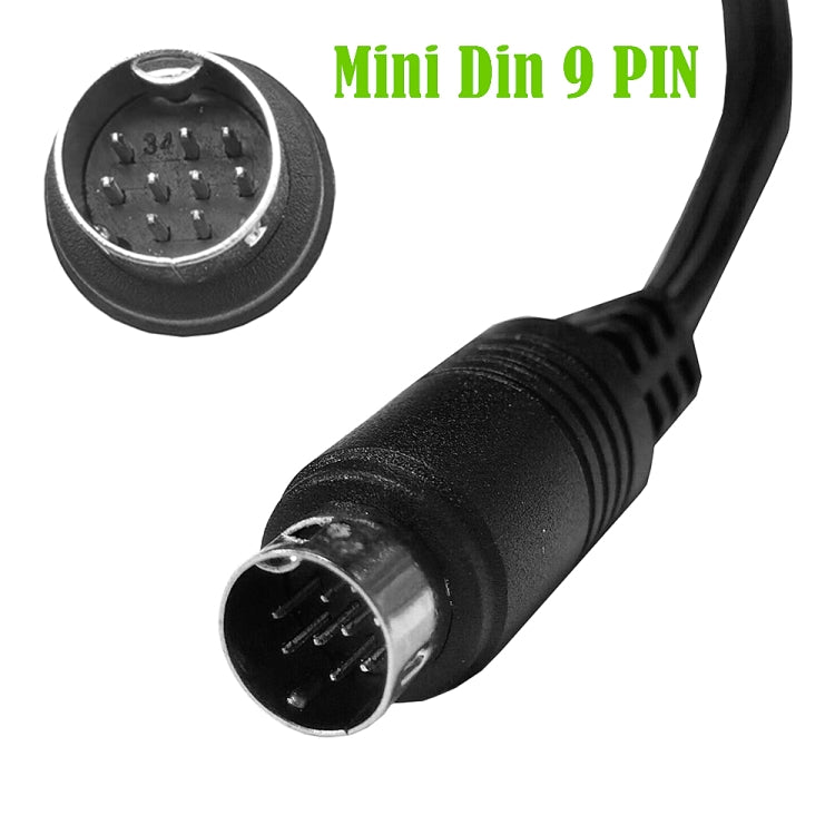 90 Degree mini DIN 9 Pin Male to Female TV Box Adapter Cable